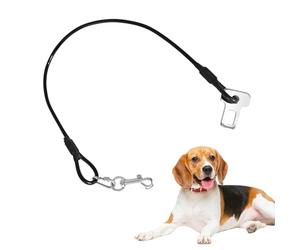 Mlllokfki Arnés de cinturón de seguridad para perro para coche, acero recubierto, sin masticar, cinturón de seguridad para perro, sujeción de coche con clip y cierre para uso en coche