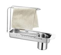 Mlllokfki Estante de cocina de acero inoxidable, almacenamiento sobre el fregadero, estante de secado multifuncional, ideas de organización de cocina, accesorios de cocina prácticos, soluciones de
