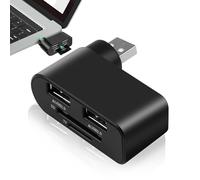 Mlllokfki Hub USB para ordenador portátil, concentrador de expansión USB | Distribuidor multipuerto USB de 4 puertos, Hub de extensión USB multifuncional giratorio 480Mbps para ordenador portátil,