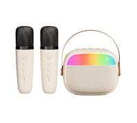 Mlllokfki Karaoke Machine Wireless, Wireless Karaoke Machine, Karaoke Machine with Microphone, Wireless Karaoke Speaker with 2 Wireless Microphones for Camping, Picnic, Family Gathering