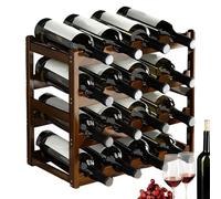 Mlllokfki Wooden 20-Bottle Stackable Wine Rack | 4 niveles Wine Storage Shelf Stand for Gabinete y Countertop | Perfect Wine Bottle Display and Organizer for Home Bar, Kitchen or Dining Room