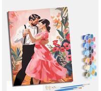 MLNMENG Pintura por números para adultos para principiantes kit con Con marco lienzo sin arrugas pinceles y pintura acrílica al óleo para regalo decoración del hogar Pareja bailando vals