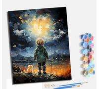 MLNMENG Pintura por números para adultos para principiantes kit con Con marco lienzo sin arrugas pinceles y pintura acrílica al óleo para regalo decoración del hogar Niño y gato