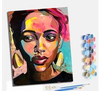 MLNMENG Pintura por números para adultos para principiantes kit con Con marco lienzo sin arrugas pinceles y pintura acrílica al óleo para regalo decoración del hogar Impresionantes bellezas africanas