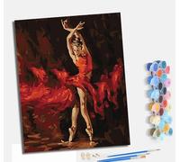 MLNMENG Pintura por números para adultos para principiantes kit con Con marco lienzo sin arrugas pinceles y pintura acrílica al óleo para regalo decoración del hogar Chica bailarina apasionada