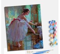 MLNMENG Pintura por números para adultos para principiantes kit con Con marco lienzo sin arrugas pinceles y pintura acrílica al óleo para regalo decoración del hogar Hermosa bailarina de ballet