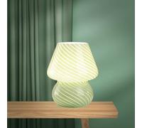 MLOQI Lámpara de Mesa de Hongos Lamparas de Mesita de Noche Candeeiro Mesa Cabeceira de Vidrio Luz de Noche Lamparita de Noche con una bombilla E27 3 Color de 5W (Verde)