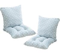 MLordoarf 2 cojines para silla con respaldo de asiento, cojín de respaldo con cintas, respaldo bajo, cojín acolchado para silla de jardín (40 x 80 cm)