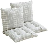 MLordoarf 2 cojines para silla con respaldo de asiento, cojín de respaldo con cintas, respaldo bajo, cojín acolchado para silla de jardín (40 x 80 cm)