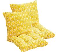 MLordoarf Pack de 2 cojines de silla con respaldo - Cojín de respaldo con cintas - Para silla de jardín - 40x80 cm