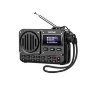 MLOVE BV800 Radio FM Portátil Pequeña Pantalla LCD y Altavoz Bluetooth, Admite Reproducción a través de BT 5.0, Entrada AUX, USB y Tarjeta TF para Disfrutar de la Música en Cualquier Lugar, Negro