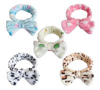 MLPKOI 5 Piezas Banda para el Cabello con Maquillaje, Elásticas Diadema Mujer Muñequeras Skincare y Diadema Maquillaje Suaves y Fexible Para Lavarse La Cara, Maquillarse, Bañarse