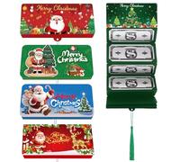 MLPKOI 5 Piezas Portatarjetas de Dinero Navidad, GenéRico Sobres Dinero Navidad, Regalos de Dinero en Efectivo, Portadineros Papá Noel Alegre con MúLtiples Ranuras, para Regalos y Fiestas Navideñas