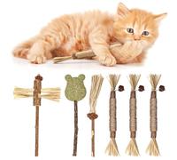 MLPKOI 6 Piezas Palitos de Catnip para Gatos, Palos de Masticar Matatabi, Katze Kauspielzeug, para Limpia los Dientes Juguetes del Catnip