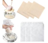 MLPKOI 6 Piezas Telas Filtrantes, Cheese Cloth Reutilizable, Filtro de Leche Colador de Telas, Paños de Queso Colador de Tela Filtrante, para Tofu, Queso, Jugo, Zumos, Batidos de Frutas