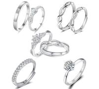 MLPKOI Anillo Pareja Ajustable, Anillo Antiestres Mujer, Anillos Giratorios Abiertos Ajustables, Alianzas Boda Promesa, Anillos De Para Adolescentes Y Niñas, Regalo Para Amantes, Ajustable