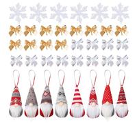 MLPKOI Juego de 8 Gnomos de Navidad, 3D Copos de Nieve Decoracion Navidad, Adornos Navideños de 38 Christmas, Adornos de Papá Noel, Decoración Navideña, Navideño Hogar, para Árbol de Navidads