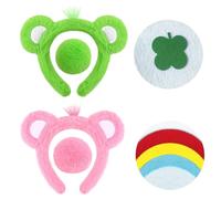 MLPKOI Oso Disfraz Accesorios Set, Diadema Orejas De Oso, Cola y Pegatina Complementos Disfraz Animal Niños Adultos para Carnaval, Halloween, Cosplay, Cumpleaños, Fiesta Temática