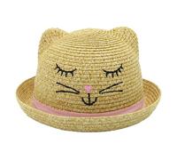 MLPKOI Sombrero de Paja para Niños Sombrero de Verano con protección Solar, Material Ligero y Flexible con Cordón Sombero de Sol Plegable