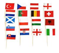 MLqkpwy Decoraciones para cupcakes con bandera, banderas de cupcakes - Banderas nacionales patrióticas de 24 países | Decoraciones de palos de frutas para cócteles, 100 piezas, de magdalena