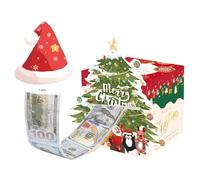 MLqkpwy Dispensador de dinero navideño, hucha navideña para efectivo | Caja de extracción de dinero navideña con tarjeta de extracción,Porta dinero con bolsas 50X, decoraciones de fiesta para niños y