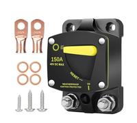 MLqkpwy Disyuntor de reinicio manual, portafusibles inversor | Juego de interruptores automáticos, diseño de reinicio manual | Conector del motor de trolling