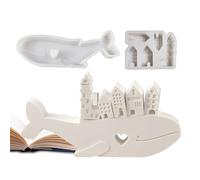 MLqkpwy Moldes de silicona para ballenas, molde de silicona para ballenas,Molde de yeso de cemento para casa de ballena | Molde ornamental de yeso de cemento de silicona, moldes epoxi para