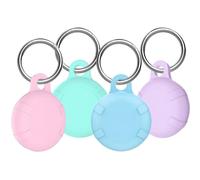 MLQYC Paquete de 4 llaveros con soporte para AirTag, funda impermeable para Apple Air Tag, llavero de silicona para AirTags, buscador de artículos GPS, cubierta para perros, gatos, niños, equipaje,