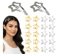MLRUQRX 20 Piezas Clips Pelo Mujer Pinzas Para El Pelo Con Diseño De Estrella Y2K Clips De Metal Horquillas Antideslizantes Accesorios Para El Cabello Para Mujeres Niñas Con 2 Meteor Pinzas