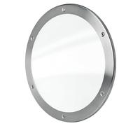 MLS Ojo de Buey B5000, Acero Inoxidable, Vidrio VSG, Montaje Unilateral en la Hoja de Puertas, sin Recorte, Tornillos de Fijación Visibles en un Lado, 1 Pieza, 1 Anillo Ø 400 mm, Vidrio Transparente