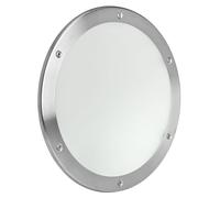 MLS Ojo de Buey B5000, Acero Inoxidable, Vidrio VSG, Montaje Unilateral en la Hoja de Puertas, sin Recorte, Tornillos de Fijación Visibles en un Lado, 1 Pieza, 1 Anillo Ø 250 mm, Vidrio Mate