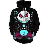 MLSJDGER Sudadera con capucha unisex con diseño de Jack & Sally de Pesadilla antes de Navidad - - Large