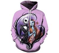 MLSJDGER Sudadera con capucha unisex con diseño de Jack & Sally de Pesadilla antes de Navidad - - Medium