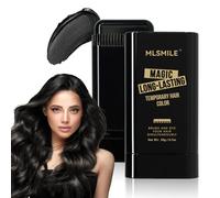 MLSMILE Lápiz colorante para el cabello, seguro y cómodo, resistente al agua y al sudor, crema para teñir el cabello, negro portátil, lápiz corrector de color 2 en 1 con peine para cubrir el cabello