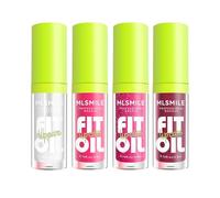 MLSMILE Set de 4 colores de esmalte de labios, aceite de brillo de labios, aceite de brillo de labios, hidratante y nutritivo de larga duración, juego de cuidado de labios fresco y suave de larga