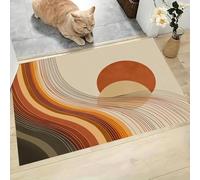MLSOWM Alfombra Antideslizante Líneas Abstractas De Un Sol Felpudo Entrada Casa Minimalismo Alfombra Lavable y Absorbente Tapete Perfil Bajo para Perros, Mascotas, Puertas y Pasillos, Beige, 40x60cm