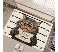 MLSOWM Alfombra Atrapapolvo, 60x90cm Alfombra Archivo Fotográfico Gatos Atigrados Antideslizante Lavable en Lavadora, Felpudo de Entrada Animales Interesantes para Entrada, Puerta y Pasillo, Marrón