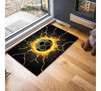 MLSOWM Alfombra Atrapapolvo Hexágono Explosivo, Alfombra Fútbol 3D Antideslizante Lavable en Lavadora, Felpudo de Entrada Absorbentes para Entrada, Puerta y Pasillo, 40 x 60 cm - Amarillo