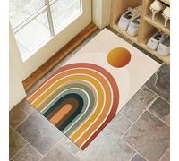 MLSOWM Alfombra Atrapapolvo Moderno De Mediados De Siglo, Alfombra Sol Arqueado Antideslizante Lavable en Lavadora, Felpudo de Entrada Absorbentes para Entrada, Puerta y Pasillo, 40 x 60 cm - Beige