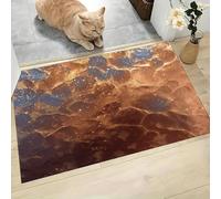 MLSOWM Alfombra de Pelo Corto 40x60cm, Alfombra Entrada Casa Geometría Irregular Felpudo Textura De Cobre Antideslizante Lavables en Lavadora para Habitacion BañO Cocina Exterior, Marrón Rojizo