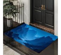 MLSOWM Alfombra de Puerta Pelo Corto Río del Valle Felpudo Entrada Casa Paisaje De Cañón Tapetes Antideslizante Lavables 40x60cm para Baño, Patio, Pasillo, Azul De Cobalto