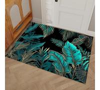 MLSOWM Alfombra Reino Secreto Tropical de Pelo Corto, 40x60cm Felpudo Entrada Casa Plantas Tropicales Retro Antideslizante fácil de Limpiar Tapetes para Habitacion Comedor Dormitorio, Esmeralda