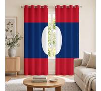 MLSOWM Cortinas Opacas Cultura Nacional Cortinas Aislantes Térmicas Bandera De Los Ángeles con Ojales Cortina Privacidad, Reducción de Ruido Cortina para Ventanas Salon Dormitorio, 140x245cm, Lacre