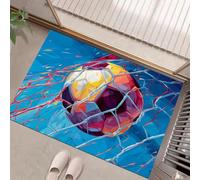MLSOWM Felpudo Antideslizante 40x60cm - Trampa de Tierra - Felpudo Exterior e Interior El Balón Voló hacia La Portería Alfombrilla Eventos Deportivos para una Entrada Limpia - Fácil de Cuidar, Azul