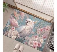 MLSOWM Felpudo Antideslizante 40x60cm - Trampa de Tierra - Felpudo Exterior e Interior Flor De Loro Alfombrilla Jungla Exuberante para una Entrada Limpia - Fácil de Cuidar, Azul Claro