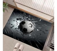 MLSOWM Felpudo Antideslizante 40x60cm - Trampa de Tierra - Felpudo Exterior e Interior Fragmentos De Cristal De Fútbol Alfombrilla Efecto 3D para una Entrada Limpia - Fácil de Cuidar, Gris