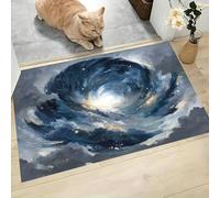 MLSOWM Felpudo Antideslizante 40x60cm - Trampa de Tierra - Felpudo Exterior e Interior Rotar Pinceladas Alfombrilla Estilo Abstracto para una Entrada Limpia - Fácil de Cuidar, Azul Grisáceo