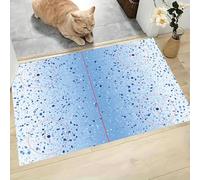 MLSOWM Felpudo Antideslizante 50x80cm - Trampa de Tierra - Felpudo Exterior e Interior Patrón De Terrazo Alfombrilla Lugar De Hockey sobre Hielo para una Entrada Limpia - Fácil de Cuidar, Azul Claro