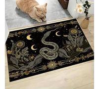 MLSOWM Felpudo Antideslizante 50x80cm - Trampa de Tierra - Felpudo Exterior e Interior Serpientes Parecidas A Enredaderas Alfombrilla Tema Celestial para una Entrada Limpia - Fácil de Cuidar, Negro