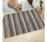 MLSOWM Felpudo Antideslizante 50x80cm - Trampa de Tierra - Felpudo Exterior e Interior Tableros De Madera Retro Alfombrilla Casa Rural para una Entrada Limpia - Fácil de Cuidar, Gris Claro